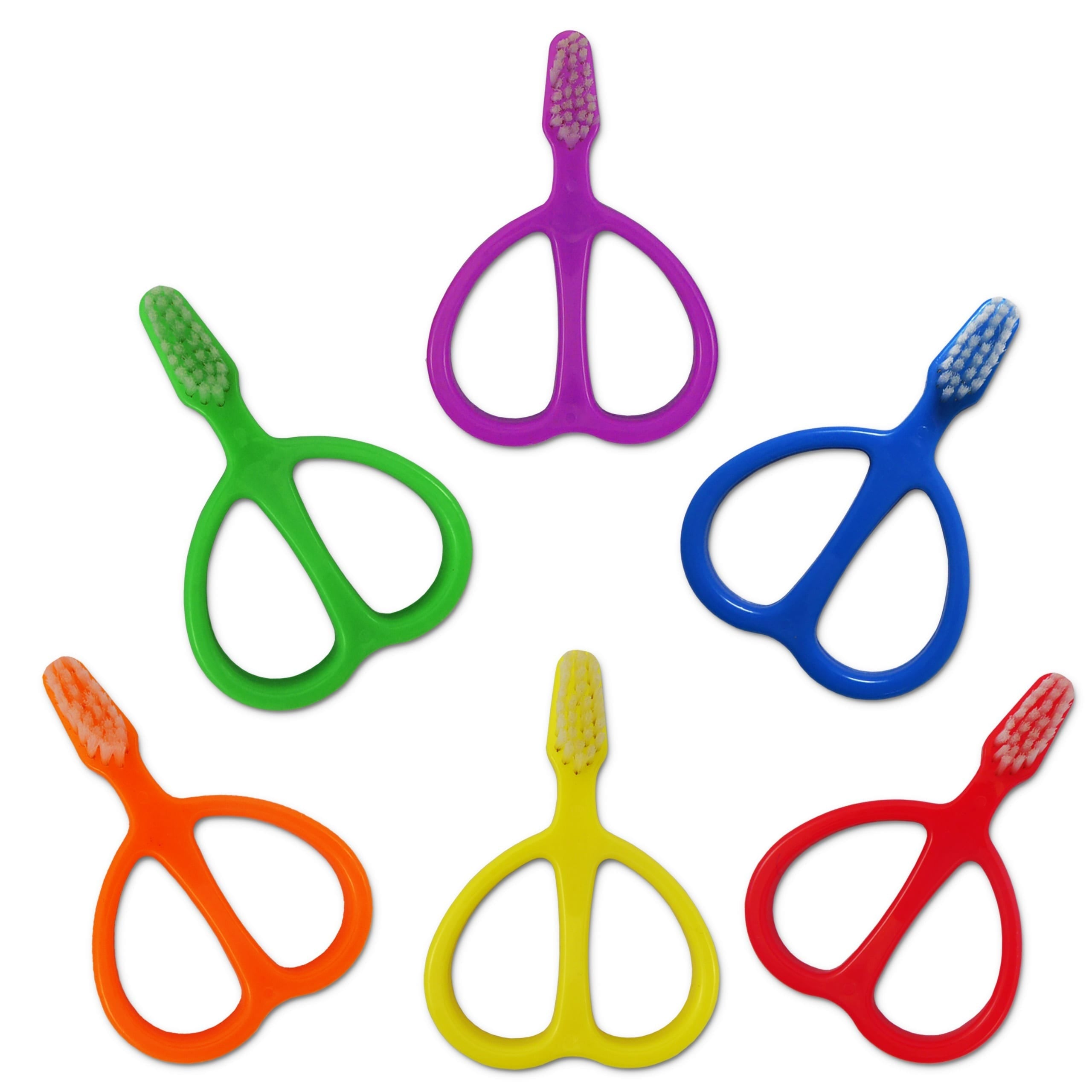 Baby & Toddler Double-Handle Toothbrushes ~ Set of 6 Mix