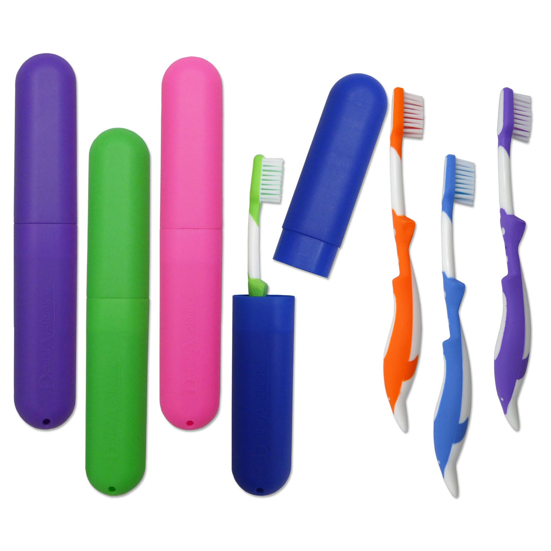 Cases with Childrens Toothbrushes ~ Set of 4