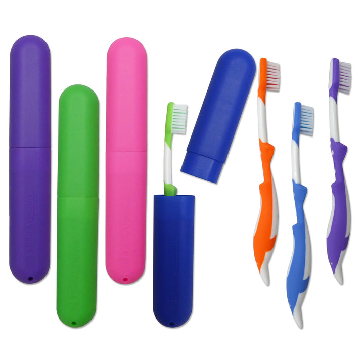 Cases with Childrens Toothbrushes ~ Set of 4