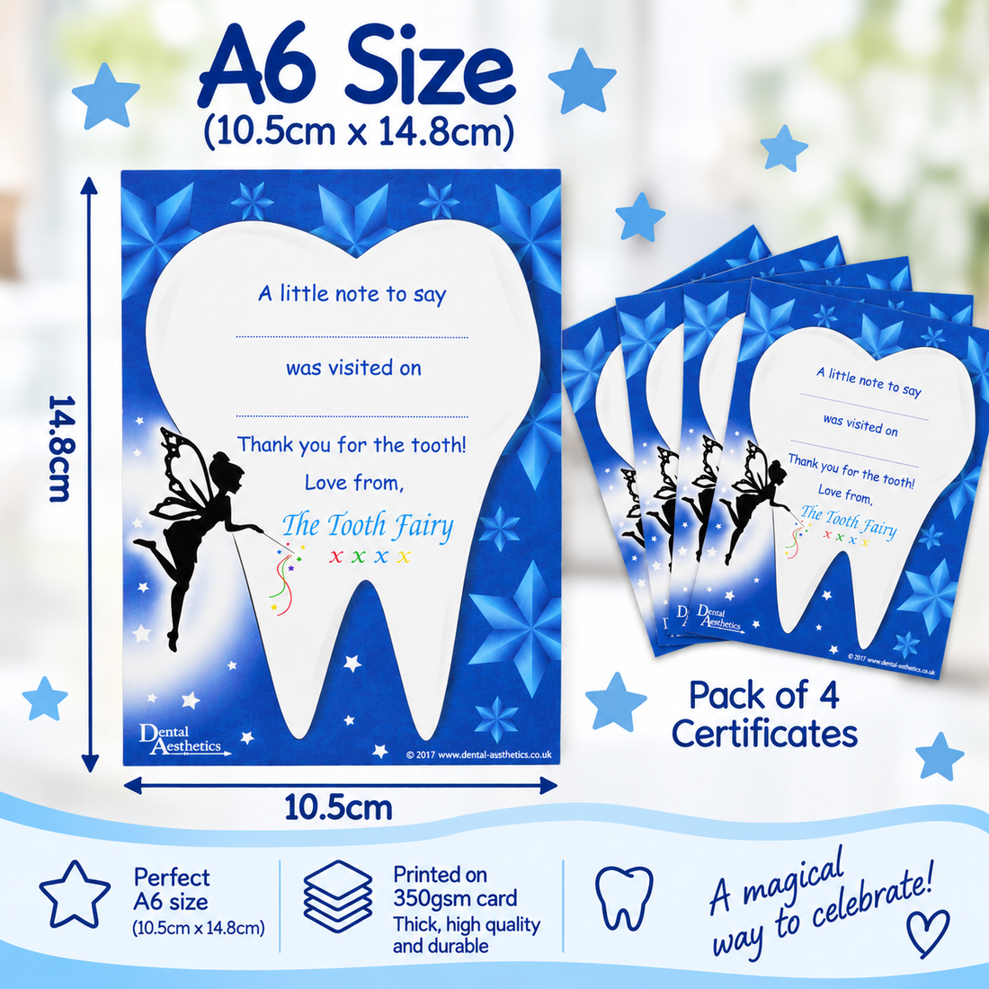 Tooth Fairy Certificates for Children – Set of 4