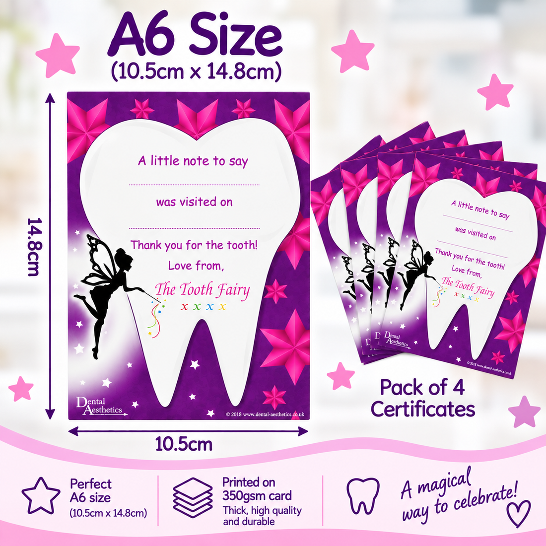 Tooth Fairy Certificates for Children – Set of 4