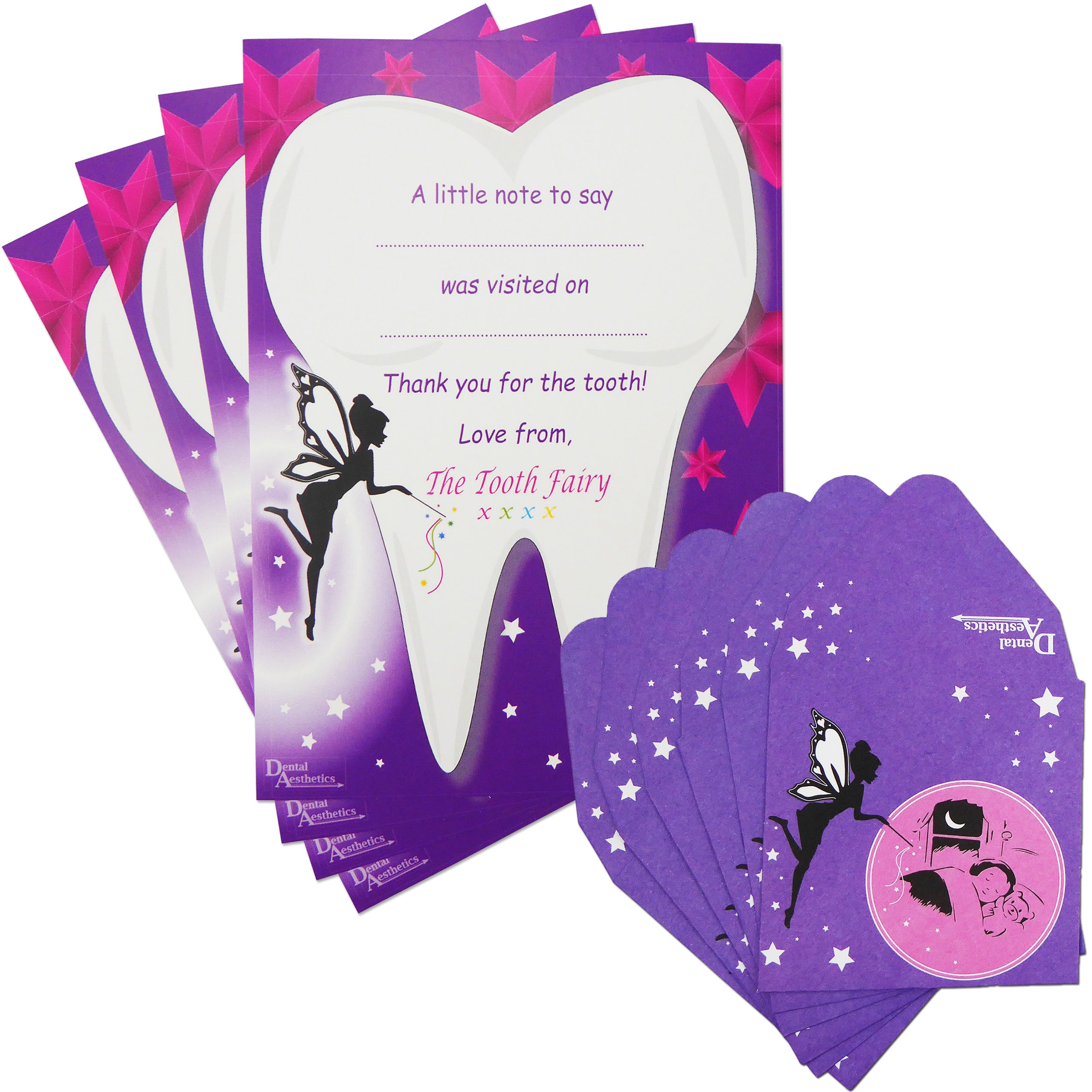 Tooth Fairy Gift Set ~ 8 Envelopes &amp; 4 Certificates
