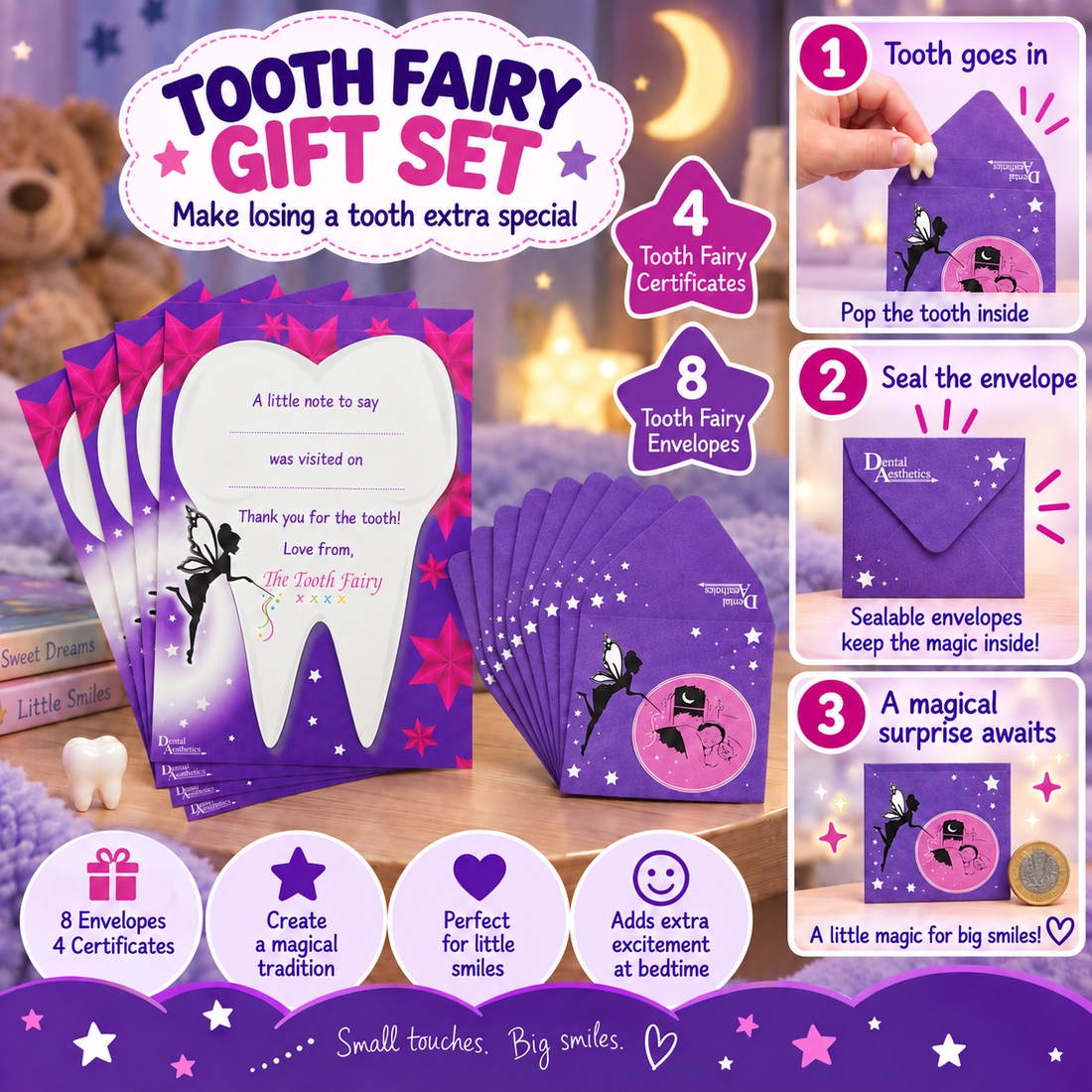 Tooth Fairy Gift Set – Envelopes & Certificates