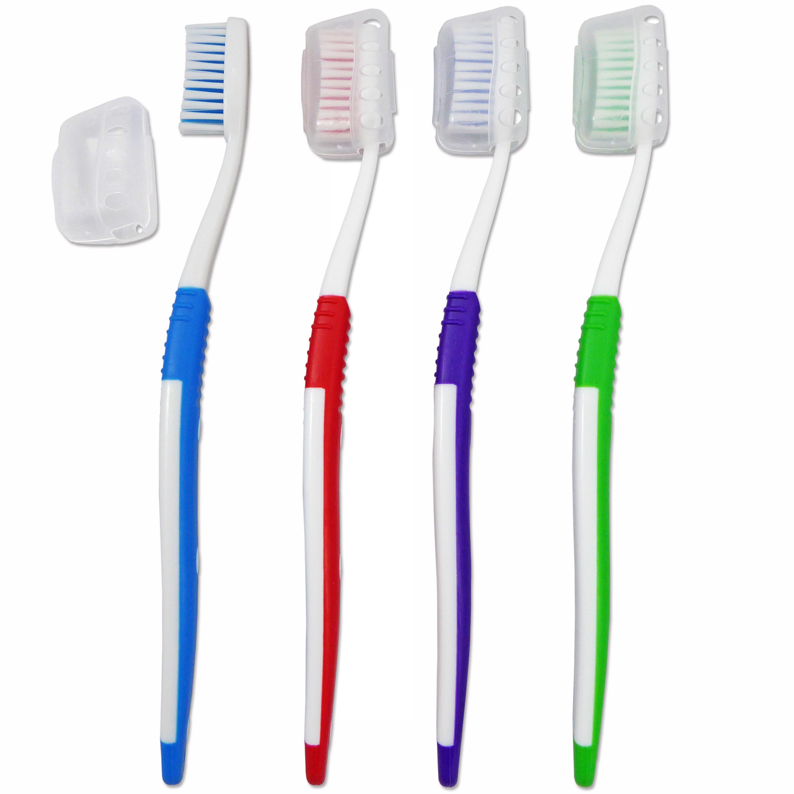Adult Toothbrushes with Covers ~ 4 Brushes