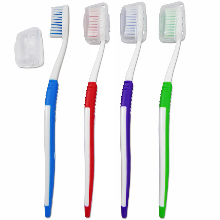 Adult Toothbrushes with Covers ~ 4 Brushes