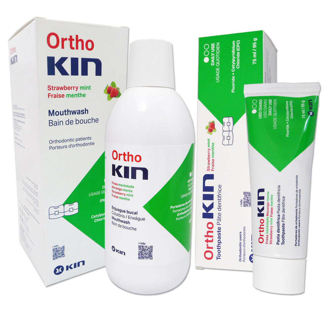 Ortho Kin Toothpaste 75ml &amp; Mouthwash 500ml