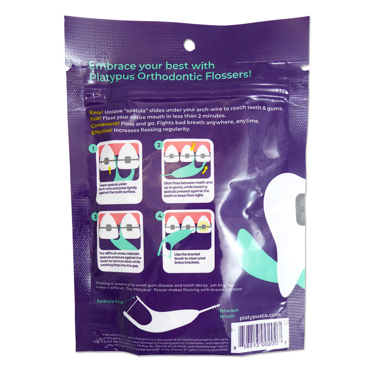 Platypus Orthodontic Flosser ~ Pack of 30 Flossers
