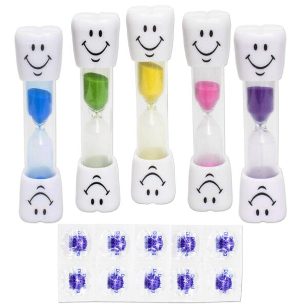 Children's Toothbrush Sand Timer with 40 Disclosing Tablets