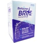 Box of Retainer Brite 96 cleaning tablets for removable retainers and dental appliances