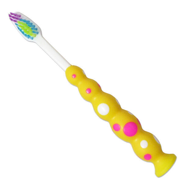 Children's sucker brush Yellow with Pink spots