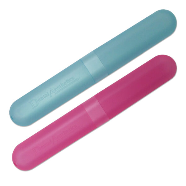 Manual toothbrush cases, set of 2. Pink and Blue