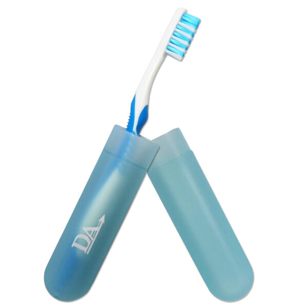 Manual toothbrush case Blue plastic.