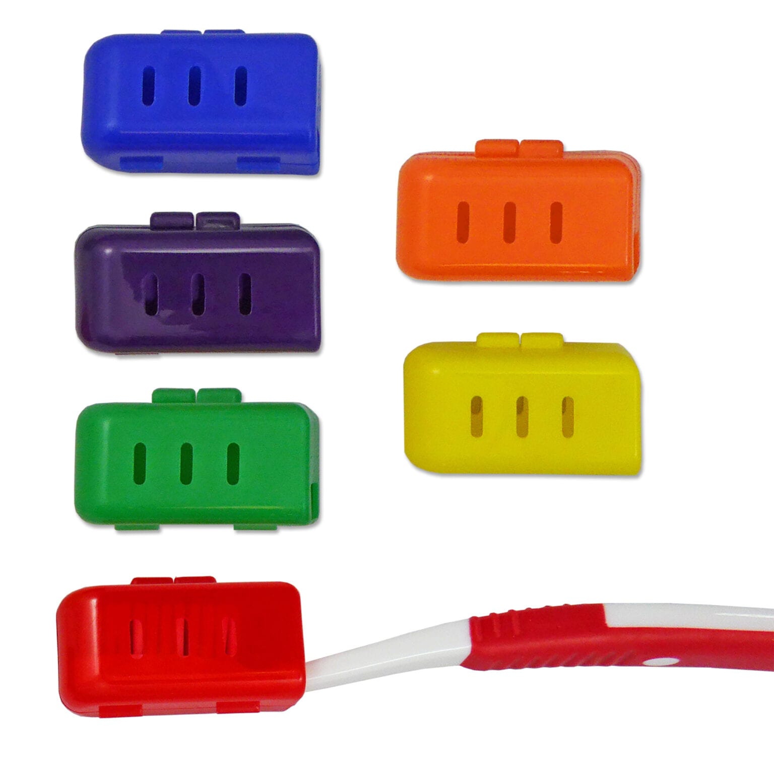 Toothbrush Case x 4 Pink, Blue, Green & Orange Dental Aesthetics
