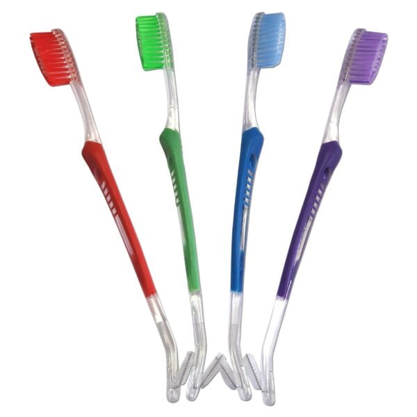 Double ended Orthodontic Toothbrushes with V Trim Bristles