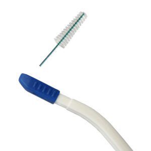 Orthodontic inter-brace toothbrush head. Replaceable.