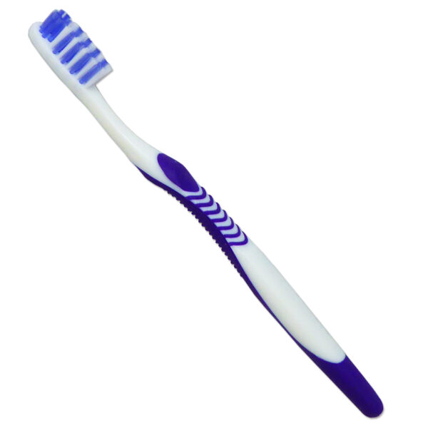 Single end V trim brush for braces. Purple.