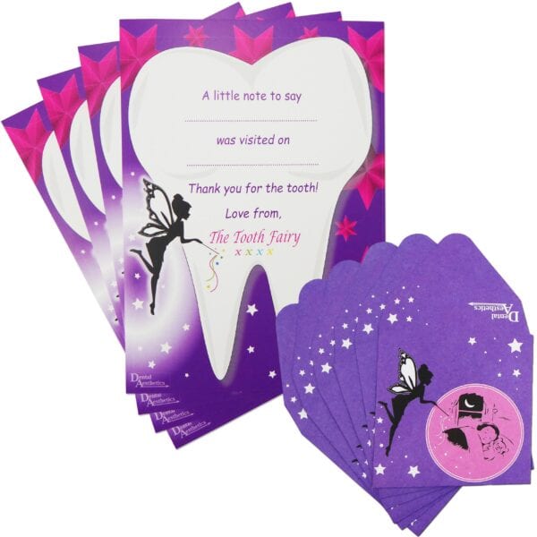 Tooth Fairy Certificates and Envelopes Purple