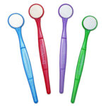 four pack of plastic dental mirrors