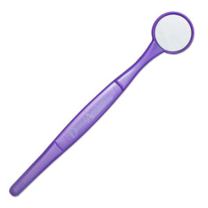 Purple dental mirror. Plastic handle.