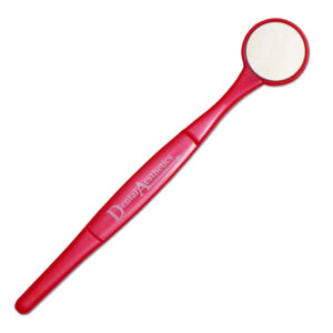 Red plastic dental mirror