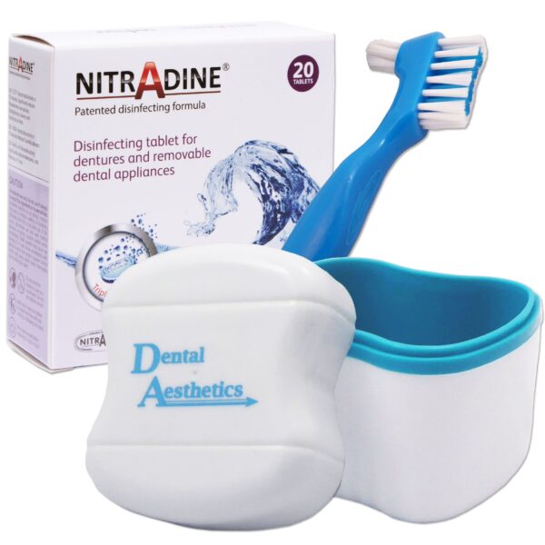 Nitradine Tablets, Cleaning Bath & Denture Brush