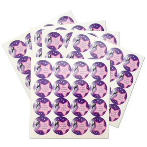 Purple tooth fairy stickers, set of 80
