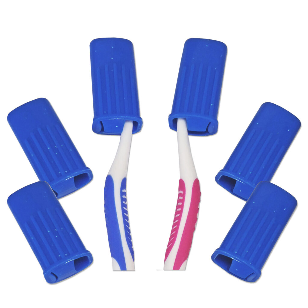 Blue Toothbrush Covers PushOn Design Set of 6 Dental Aesthetics