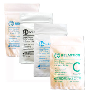 Selection of orthodontic latex elastics for braces.