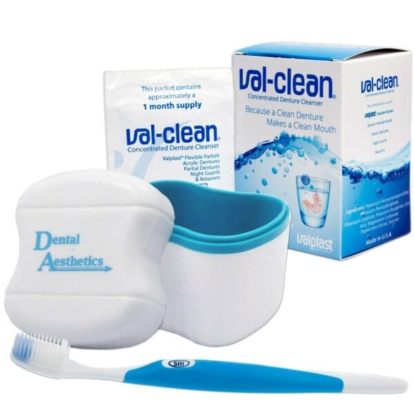 Val-Clean, Denture Bath & Silicone Bristled Toothbrush