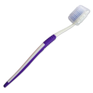 Adult toothbrush with cover, Purple.