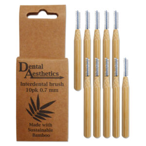 0.7mm Bamboo interdental brushes. 10 per pack