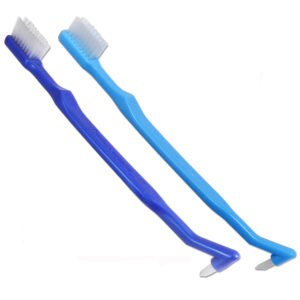 Set of 2 orthodontic V trim brushes in Light and Dark Blue