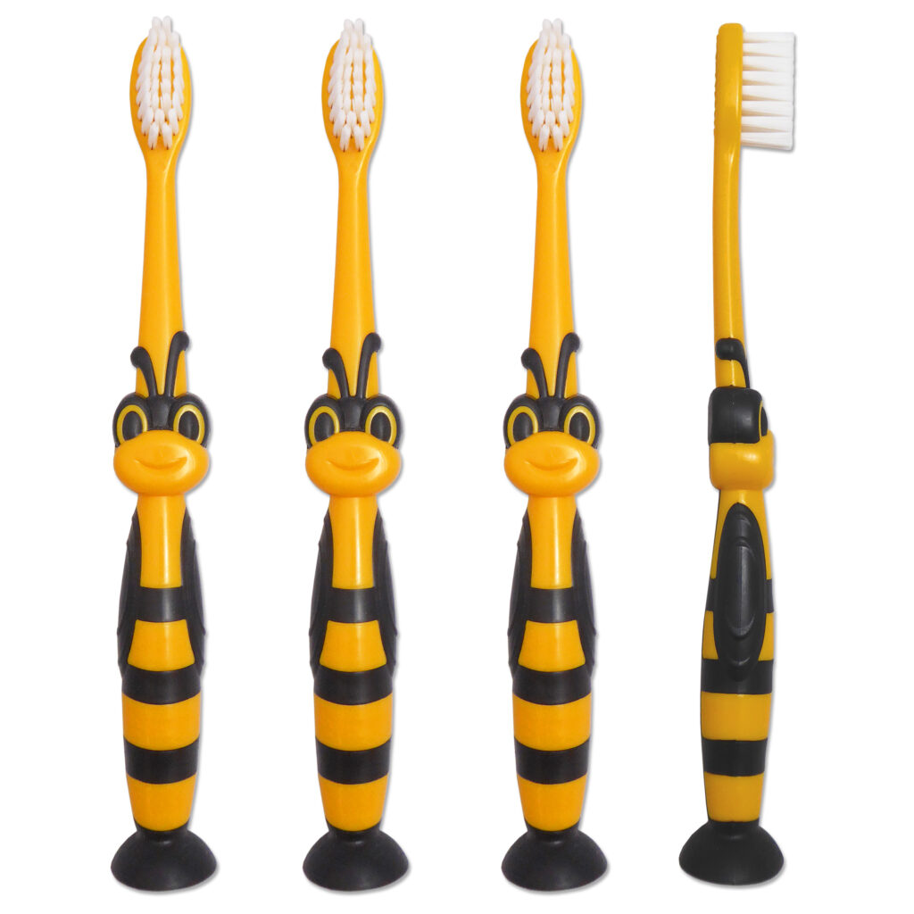 Children's bumblebee toothbrushes. Yellow and Black.