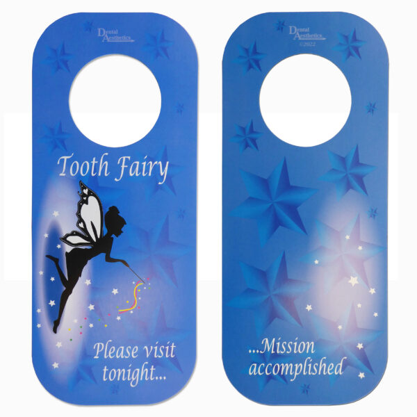 Tooth Fairy Door Hanger Blue Front and Back