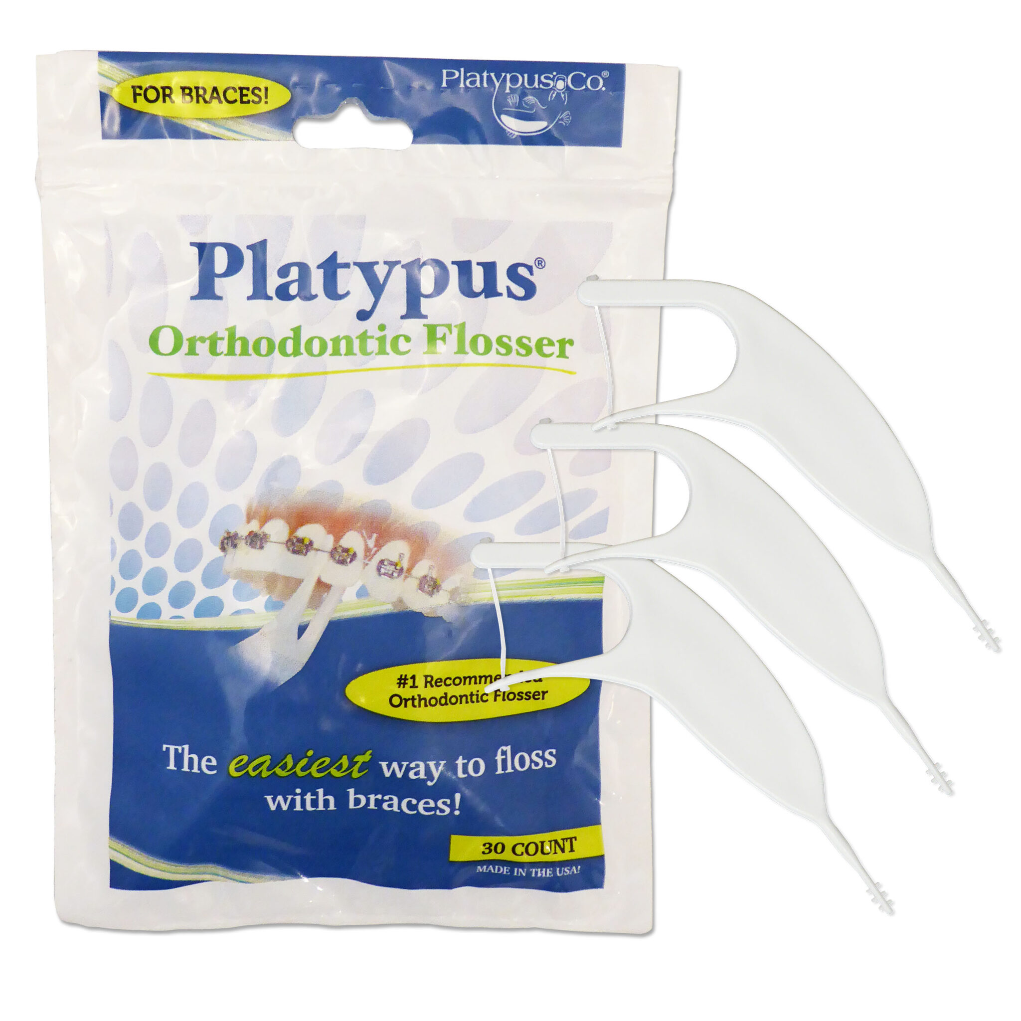 Platypus Orthodontic Flosser Pack of 30 Flossers Dental Aesthetics