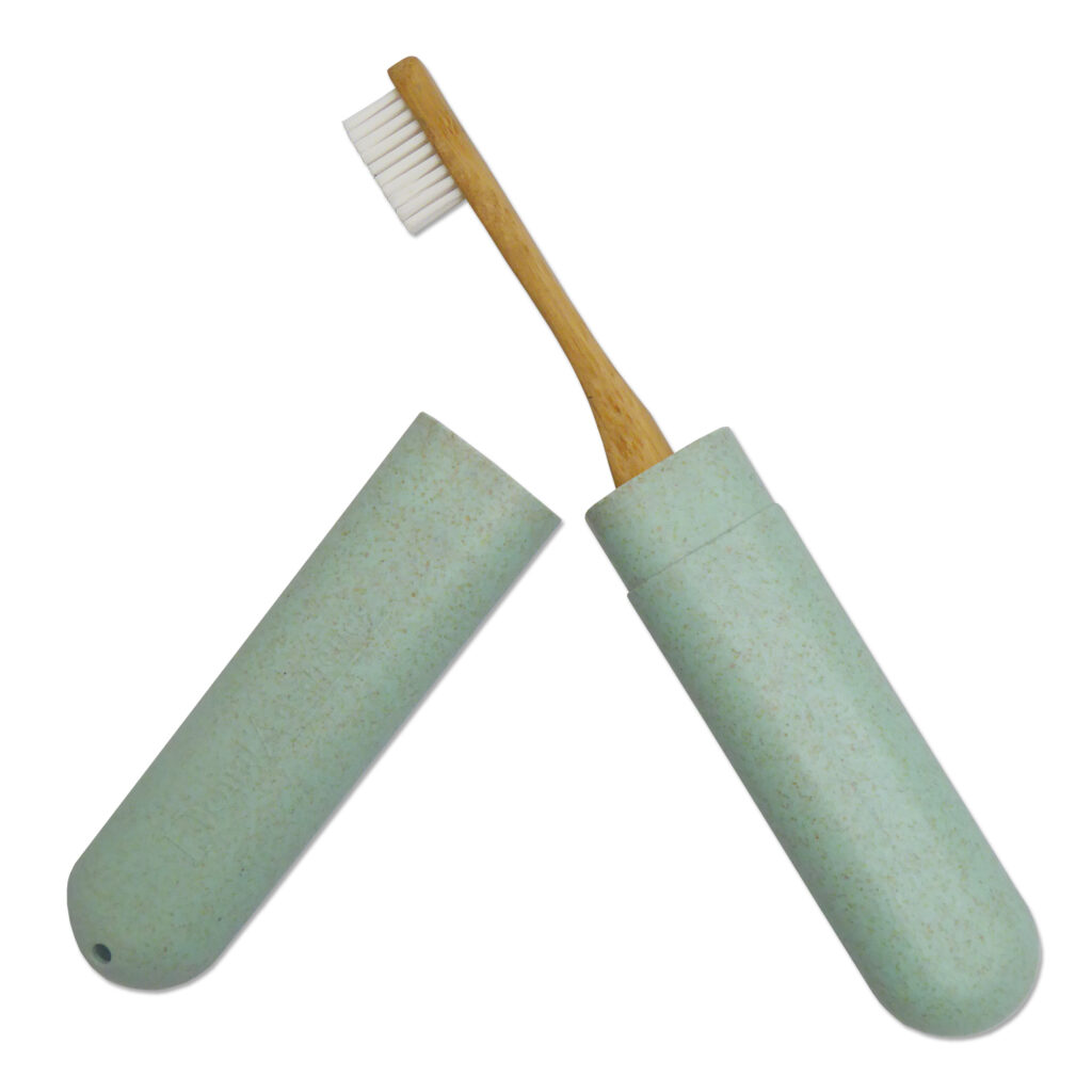 Eco Wheat Straw Toothbrush Case Green