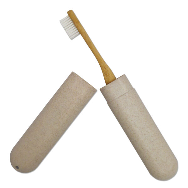 Eco Wheat Straw Toothbrush Case Beige