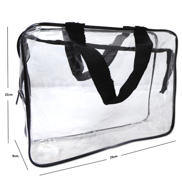 Large clear toiletry bag with handles