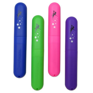 Children's Tooth Fairy Toothbrush Case x 4 ~ Pink, Blue, Green & Purple